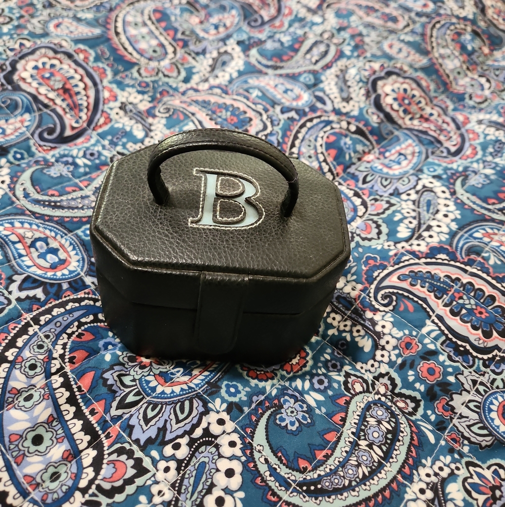 Monogram 'B' Black Travel Jewelry Case